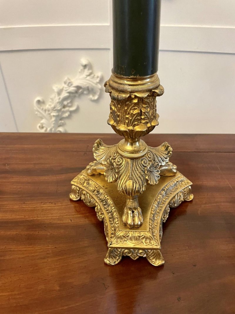 Quality Pair of Antique Regency Ornate Ormolu Four Arm Candelabra - Image 4